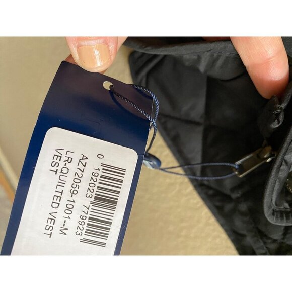 Lucchese Quilted Vest Size M Black Polyester Micro Suede Zipper Coastal Cowgirl - Picture 5 of 10